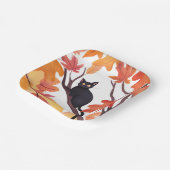 Schwarze Katze Halloween Herbst Pappteller (Gewinkelt)