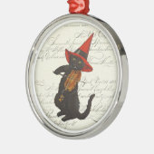 Schwarze Katze Halloween Keramik Ornament Aus Metall (Links)