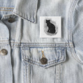 Schwarze Katze Halloween Knopf Button (Beispiel)
