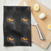 Schwarze Katze 🙀 Halloween 🎃 Küchentuch (Viertel Falte)