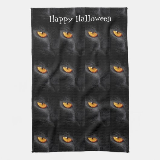 Schwarze Katze 🙀 Halloween 🎃 Küchentuch (Vertikal)