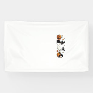 Schwarze Katze Halloween-Kürbis Boo Geist Hexe Gru Banner