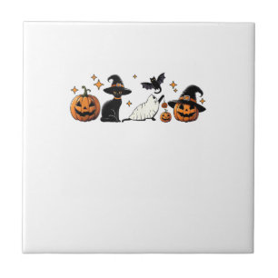 Schwarze Katze Halloween Kürbis Boo Geist Hexe Gru Fliese