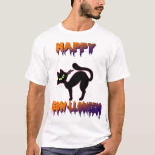 Schwarze Katze Halloween Kürbis Halloween T-Shirt