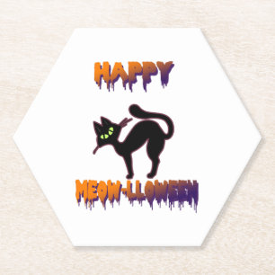 Schwarze Katze Halloween-Kürbis Halloween Untersetzer