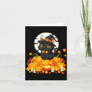 Schwarze Katze Halloween Kürbis Katze Performance Karte