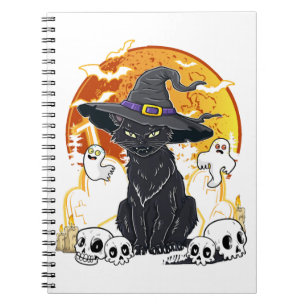 Schwarze Katze Halloween Notizblock