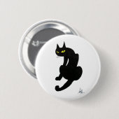 SCHWARZE KATZE HALLOWEEN-PARTY BUTTON (Vorne & Hinten)