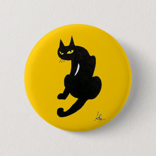 SCHWARZE KATZE HALLOWEEN-PARTY BUTTON