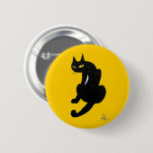 SCHWARZE KATZE HALLOWEEN-PARTY BUTTON (Vorne & Hinten)