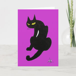 SCHWARZE KATZE HALLOWEEN-PARTY KARTE