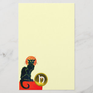 SCHWARZE KATZE HALLOWEEN-PARTY-MONOGRAMM BRIEFPAPIER