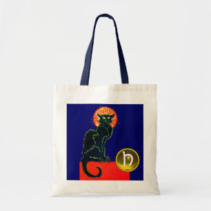 SCHWARZE KATZE HALLOWEEN-PARTY-MONOGRAMM TRAGETASCHE