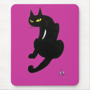 SCHWARZE KATZE HALLOWEEN-PARTY MOUSEPAD