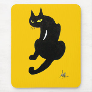 SCHWARZE KATZE HALLOWEEN-PARTY MOUSEPAD