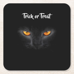 Schwarze Katze Halloween Rechteckiger Pappuntersetzer