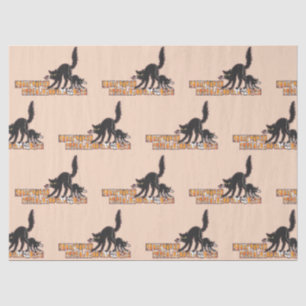 Schwarze Katze Halloween Seidenpapier