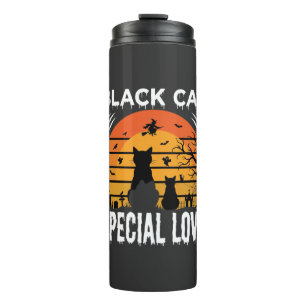Schwarze Katze Halloween Spezielle Liebe Gothic De Thermosbecher