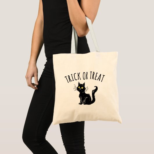 Schwarze Katze Halloween Tasche (Vorderseite (Produkt))