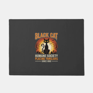 Schwarze Katze Halloween Vertrauter Vintage-Friedh Fußmatte