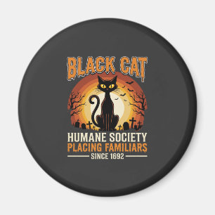 Schwarze Katze Halloween Vertrauter Vintage-Friedh Magnet
