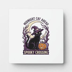 Schwarze Katze Halloween Vintage Gravur Kürbis Kat Fotoplatte
