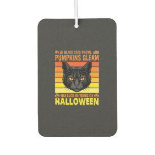 Schwarze Katze Halloween Vintage-Kürbis-Grafik Autolufterfrischer