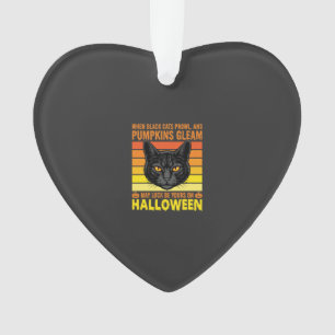 Schwarze Katze Halloween Vintage-Kürbis-Grafik Ornament