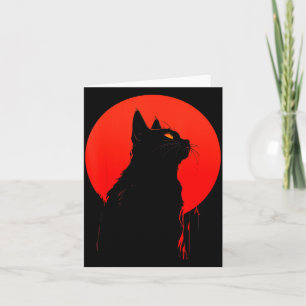 Schwarze Katze Halloween _ Y Gruselige Jahreszeit Karte
