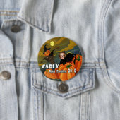 Schwarze Katze Halloweens Carly Fiorina Button (Beispiel)