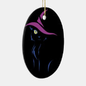 Schwarze Katze Halloweens Keramik Ornament (Rechts)
