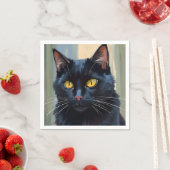 Schwarze Katze | Happy Halloween Spooky Serviette (Beispiel)