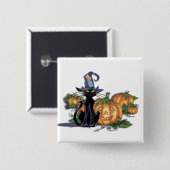 SCHWARZE KATZE, HAT UND JACK VON SHARON SHARPE BUTTON (Vorne & Hinten)
