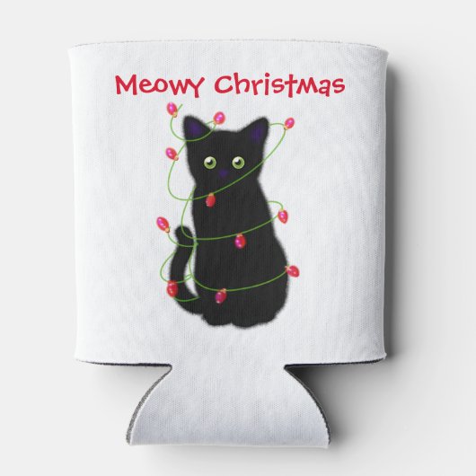 Schwarze Katze | Heilige Weihnachten | Tinkeln Dosenkühler (Rückseite)