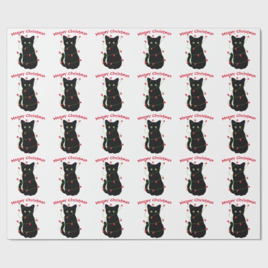 Schwarze Katze | Heilige Weihnachten | Tinkeln Geschenkpapier (Flach)