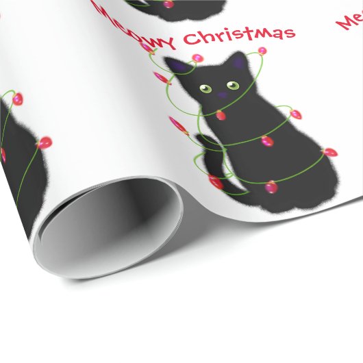 Schwarze Katze | Heilige Weihnachten | Tinkeln Geschenkpapier (Rolleneckpunkt)
