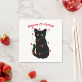 Schwarze Katze | Heilige Weihnachten | Tinkeln Serviette (Beispiel)