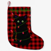 Schwarze Katze | Heilige Weihnachten | Tinkstar-Li Kleiner Weihnachtsstrumpf (Vorderseite)