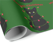 Schwarze Katze | Heilige Weihnachten | Wra Geschenkpapier (Rolleneckpunkt)