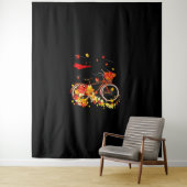 Schwarze Katze Herbst Funny Fall Rad Lover Wandteppich (Beispiel)