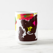 Schwarze Katze Herbst wenig Kaffeetasse (Mittel)