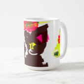 Schwarze Katze Herbst wenig Kaffeetasse (VorderseiteRechts)