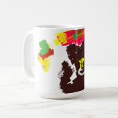 Schwarze Katze Herbst wenig Kaffeetasse (Vorderseite Links)