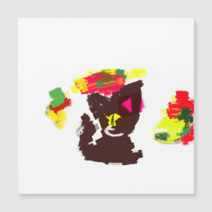 Schwarze Katze Herbst wenig Magnetkarte