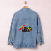 Schwarze Katze Herbstglühen Jeansjacke (Hangar)