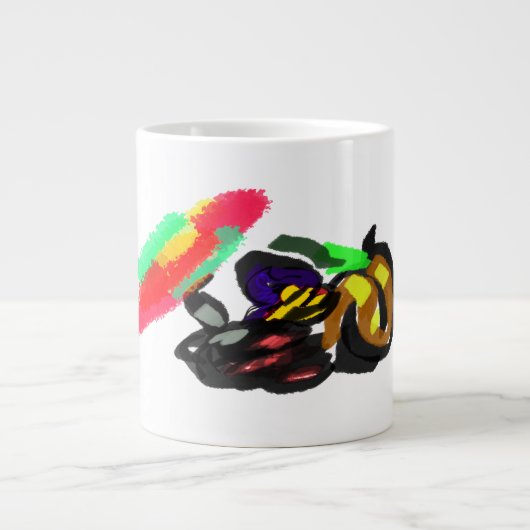 Schwarze Katze Herbstglühen Jumbo-Tasse (Vorderseite)