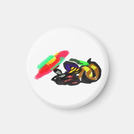 Schwarze Katze Herbstglühen Magnet (Vorne)