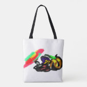 Schwarze Katze Herbstglühen Tasche (Rückseite)