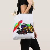 Schwarze Katze Herbstglühen Tasche (Von Nahem)