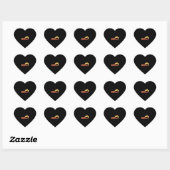 Schwarze Katze Herz-Aufkleber (Blatt)